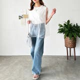 チュールカバーフレンチスリーブカットソー | GeeRA | 詳細画像6 