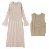 リブニットワンピース×シャギーベストセット | GeeRA | 詳細画像12