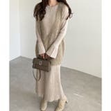 リブニットワンピース×シャギーベストセット | GeeRA | 詳細画像7