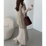 リブニットワンピース×シャギーベストセット | GeeRA | 詳細画像9