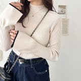 春にぴったり！セレモニーにもオフィスにも！配色フレアースリーブリブニットトップス… | GeeRA | 詳細画像2 