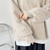 袖ボリュームミックスカラーオーバーニット | GeeRA | 詳細画像10 