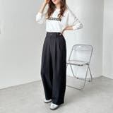 着心地抜群！ハイウエストダブルタックワイドパンツ | GeeRA | 詳細画像4 