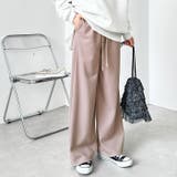 ベージュ | ふわふわあったか！裏起毛リブワイドパンツ | GeeRA