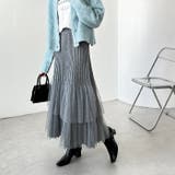 グレー | チュールドッキングニットプリーツスカート | GeeRA