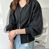 チュール袖ダブルジップカーディガン | GeeRA | 詳細画像5 