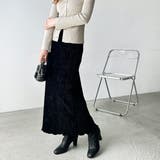ブラック | すっきり見え！ベロアプリーツロングスカート | GeeRA