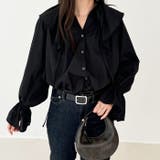 ブラック | ビッグフリルカラーブラウス | GeeRA