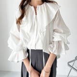 オフホワイト | ビッグフリルカラーブラウス | GeeRA