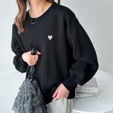 ブラック×ハート | ロゴ＆ハート刺しゅう裏起毛スウェット | GeeRA