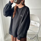 ブラック×ロゴ | ロゴ＆ハート刺しゅう裏起毛スウェット | GeeRA