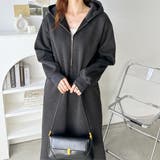 杢チャコール | ハーフジップ裏起毛パーカーワンピース | GeeRA