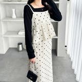 オフ系ドット | 楽ちん！ペプラムキャミワンピース | GeeRA