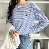 ブルー系ボーダー | 【U.S. POLO ASSN.】スラブシアーロンT | GeeRA