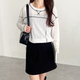 配色ステッチスラブシアーカットソー | GeeRA | 詳細画像4 