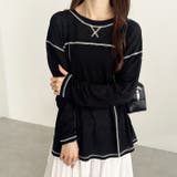 配色ステッチスラブシアーカットソー | GeeRA | 詳細画像15 