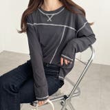 チャコールグレー | 配色ステッチスラブシアーカットソー | GeeRA