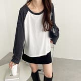 ラグラン切替配色スラブシアーカットソー | GeeRA | 詳細画像26 