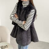 チャコール | ペプラムファーベスト | GeeRA