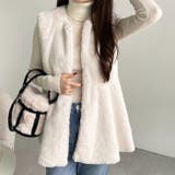 アイボリー | ペプラムファーベスト | GeeRA