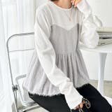 グレー | ドッキングペプラムトップス | GeeRA