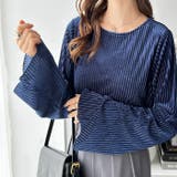 ベロアストライプフレアースリーブトップス | GeeRA | 詳細画像6 