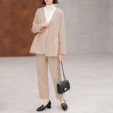 【２点セット】ペプラムジャケットセットアップスーツ | GeeRA | 詳細画像18 