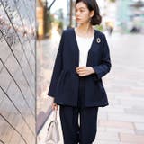 【２点セット】ペプラムジャケットセットアップスーツ | GeeRA | 詳細画像3 