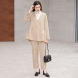 【２点セット】ペプラムジャケットセットアップスーツ | GeeRA | 詳細画像15 