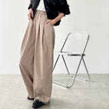 ベージュ | さらとろ素材が嬉しい!ダブルタックワイドイージーパンツ | GeeRA