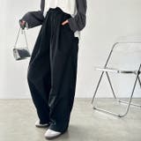 ブラック | さらとろ素材が嬉しい!ダブルタックワイドイージーパンツ | GeeRA