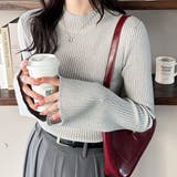 フレア袖ラメリブショートニットトップス | GeeRA | 詳細画像30 