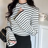 フレア袖ラメリブショートニットトップス | GeeRA | 詳細画像37 