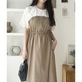 フレンチスリーブハーフジップビスチェドッキングワンピース | GeeRA | 詳細画像16