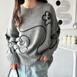 杢グレー | フラワーコード刺しゅうニット | GeeRA