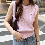 【nelliy.】ケーブル編みワンポイント刺しゅうノースリーブニット | GeeRA | 詳細画像16 