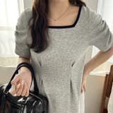 【nelliy.】バックオープン配色リブワンピース | GeeRA | 詳細画像3 