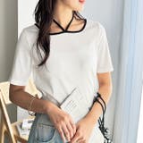 オフホワイト | ホルターネック配色リブカットソー | GeeRA