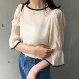 前後2WAYキャンディスリーブ半袖シアーブラウス | GeeRA | 詳細画像9