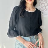 前後2WAYキャンディスリーブ半袖シアーブラウス | GeeRA | 詳細画像14