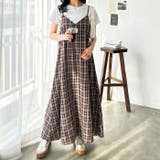 ネイビー系 | チェックフレアキャミワンピース | GeeRA