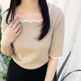 配色スカラップ５分袖サマーニット | GeeRA | 詳細画像13 