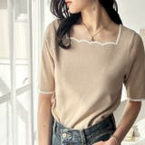 配色スカラップ５分袖サマーニット | GeeRA | 詳細画像11 