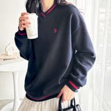 ネイビー | 【Ｕ．Ｓ．ＰＯＬＯ ＡＳＳＮ．】表ピーチラインスウェット | GeeRA
