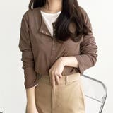 ブラウン | 前後2WAYシアースラブヘンリーネックカットソー | GeeRA