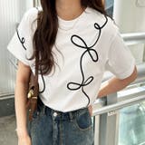 リボン風コート刺しゅうTシャツ | GeeRA | 詳細画像3