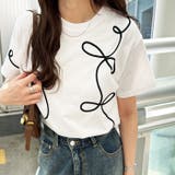 リボン風コート刺しゅうTシャツ | GeeRA | 詳細画像2