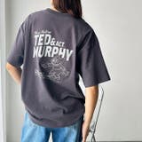 チャコール | 【FIRST MOOD】ヴィンテージ風猫プリントロゴTシャツ | GeeRA