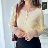 レイヤード風ヘンリーネックリブニットトップス | GeeRA | 詳細画像13 