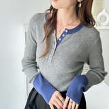 レイヤード風ヘンリーネックリブニットトップス | GeeRA | 詳細画像20 